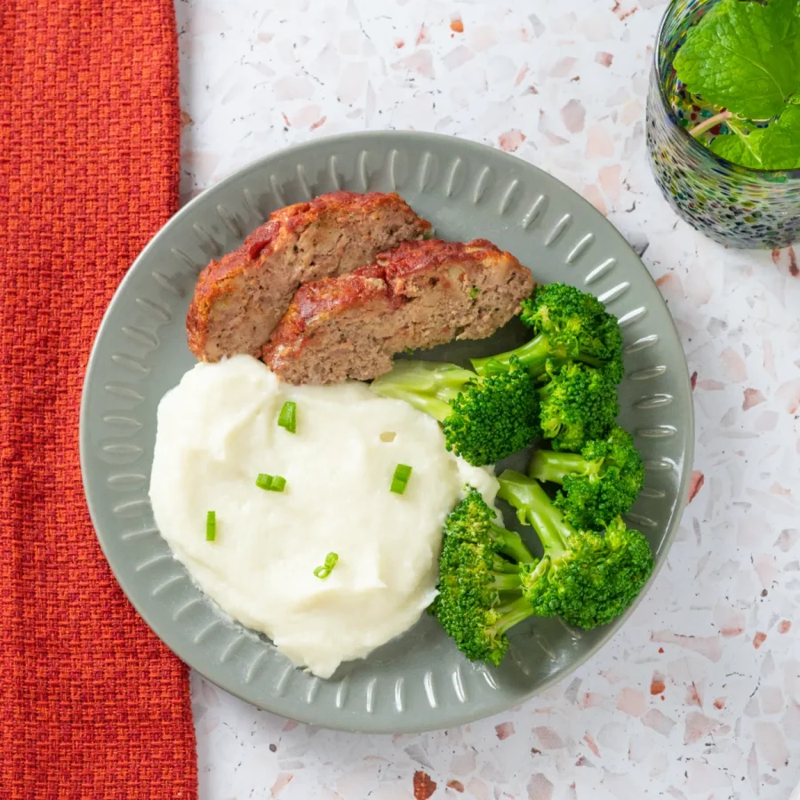 Meatloaf With Cauliflower Mash